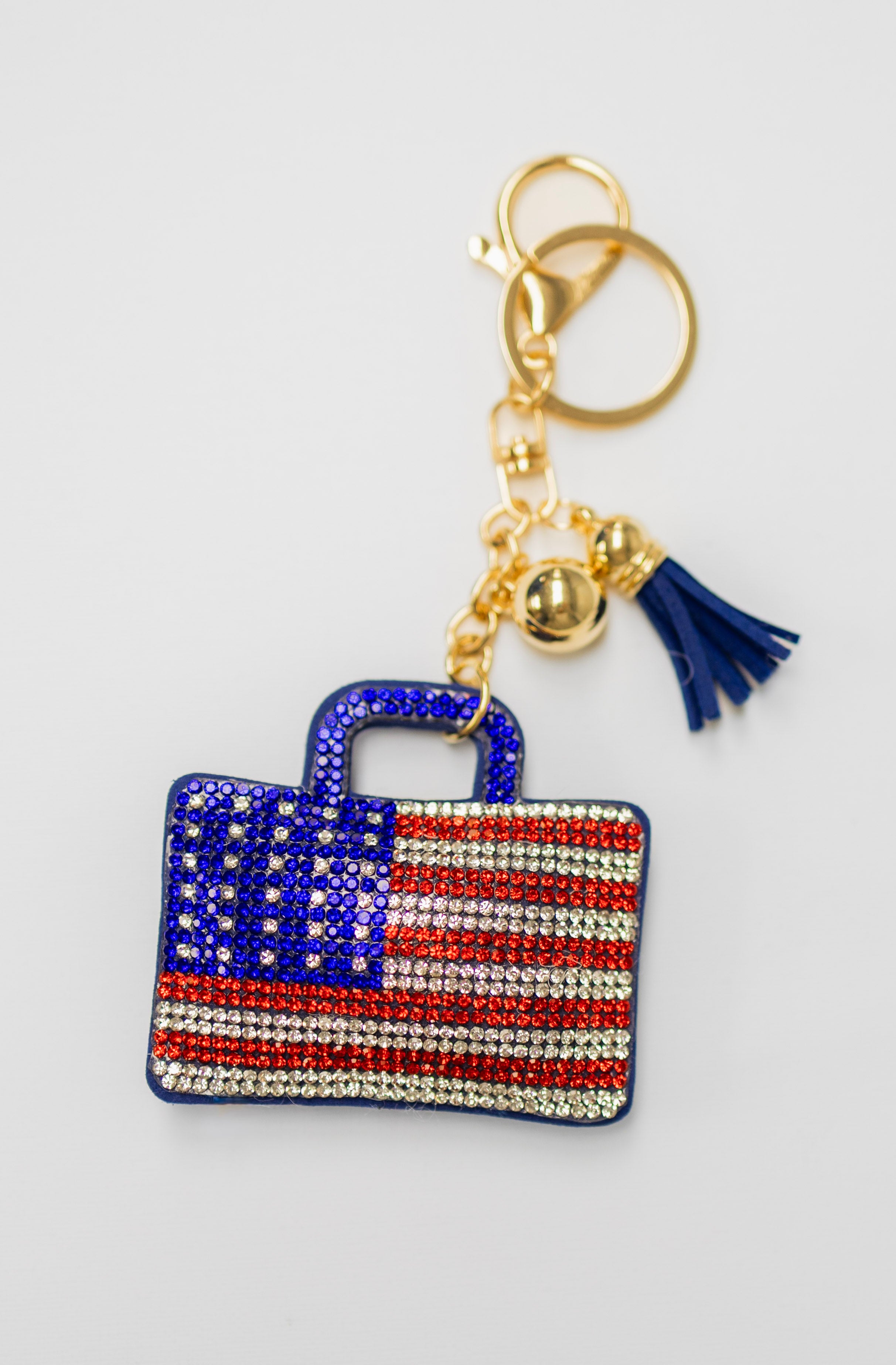 American Flag Bag Charm
