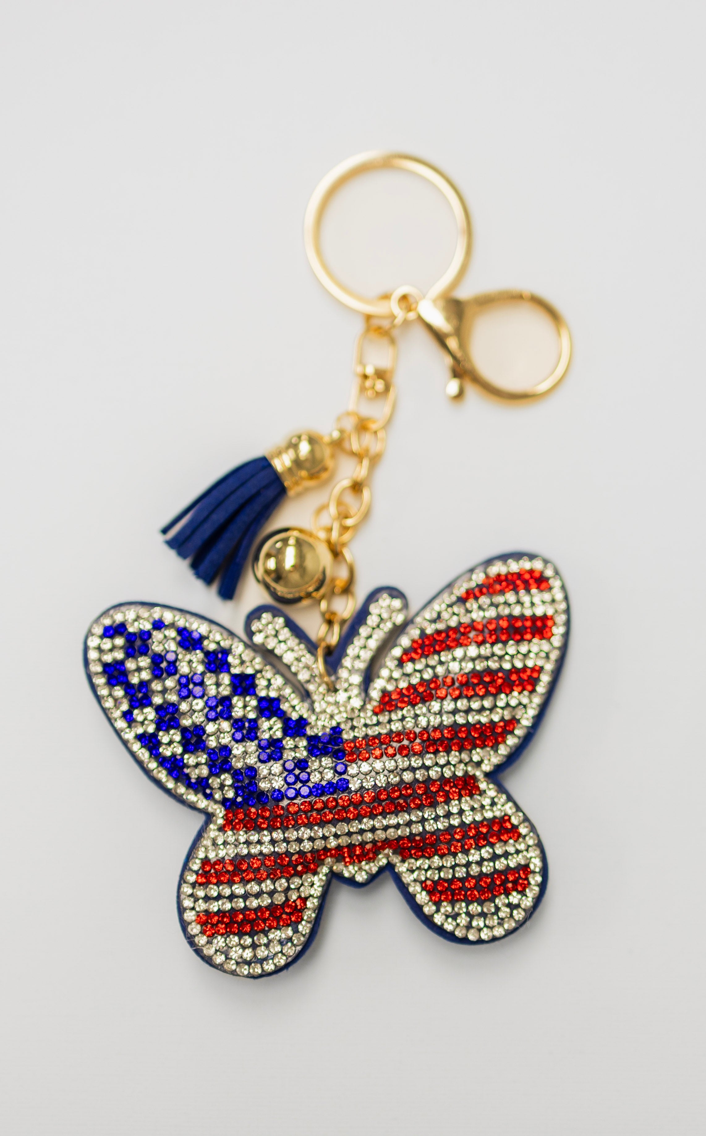 American Flag Butterfly Charm