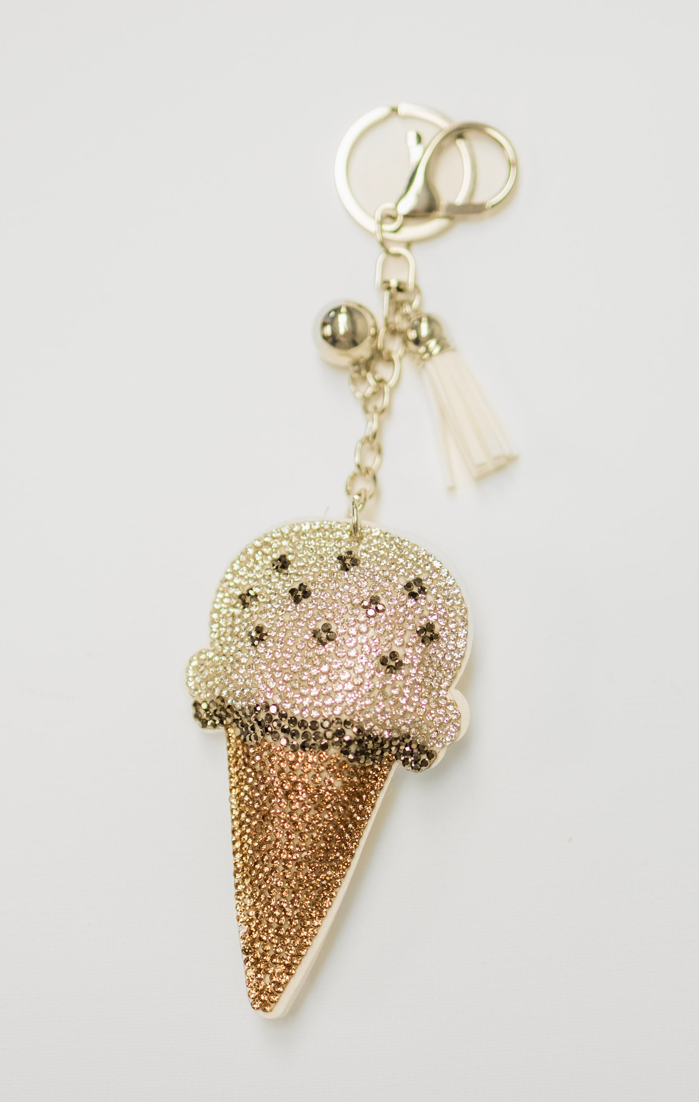 White Ice Cream Cone Charm