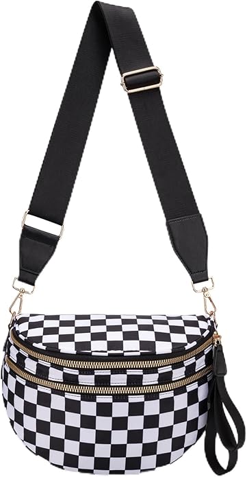 Black & White Checkered Bum Bag